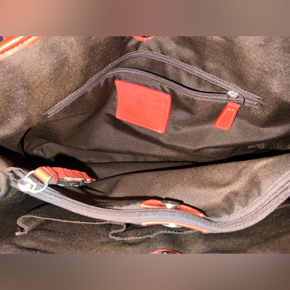 Coach Peyton Signature Logo Heritage Authentic Tote with Orange Leather Trim! 🧡 - Picture 11 of 14